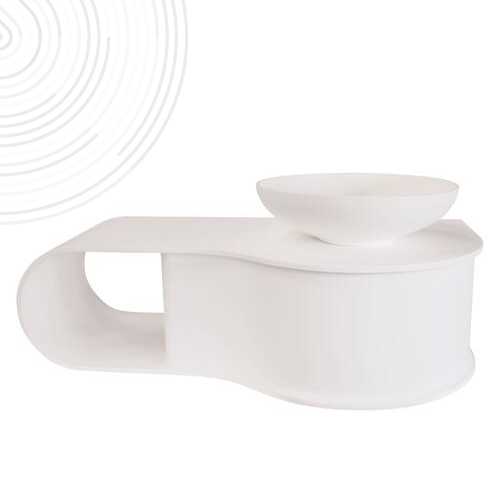 Plan à Susp et Vasque à poser CAFE CREME - Larg. 100cm - Solid Surface Blanc Mat