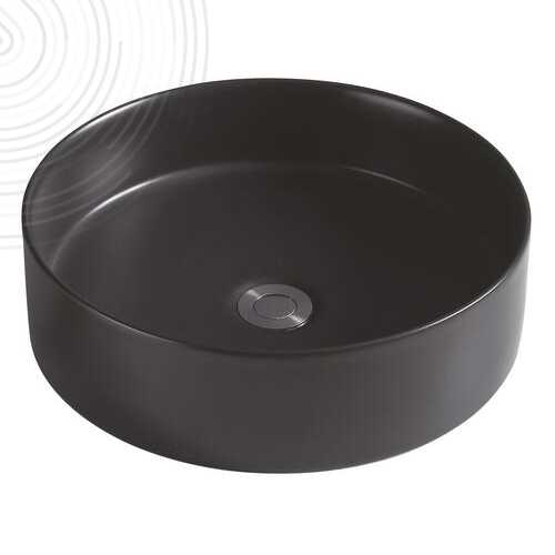 Vasque Ronde à poser - Ø39,5 cm x Prof. 11,5 cm - Céramique Noire