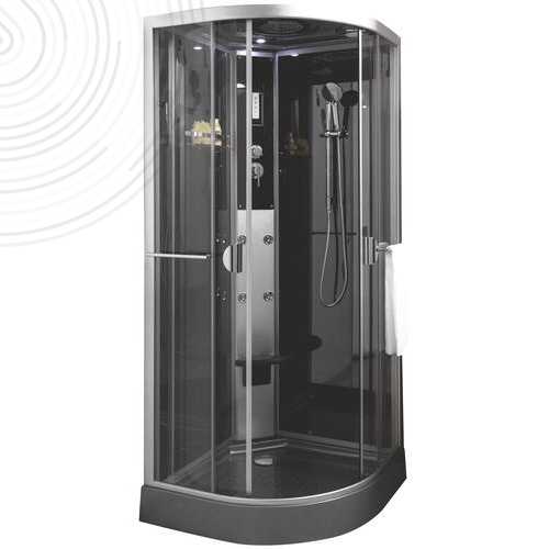 Cabine de douche ALICE avec Toit - 1/4 de cercle 90cm - Siège de soutien - ELMER