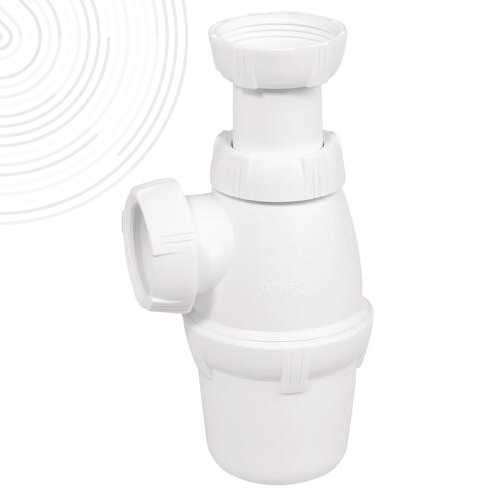 Siphon de lavabo réglable de 45 à 90mm - Grand culot à garde d'eau 50mm