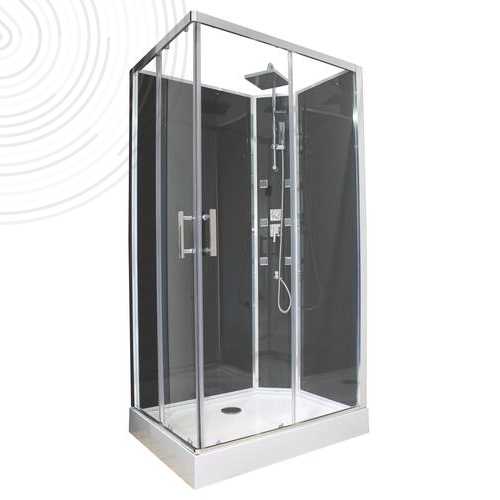 Cabine de douche IDLA avec Toit - 110x80cm - Accès d'angle - Avec Bonde - ELMER