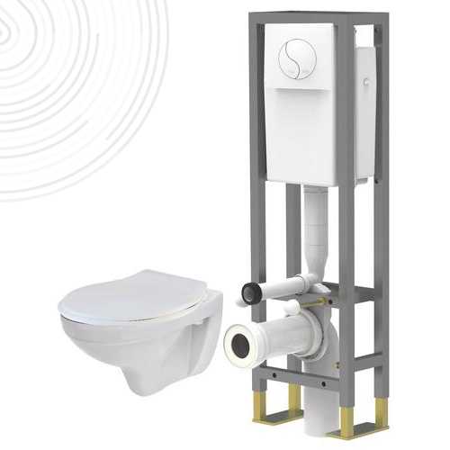 Pack WC suspendu auto-portant 3/6 litres - 6 fixations au sol - NF - ROLF