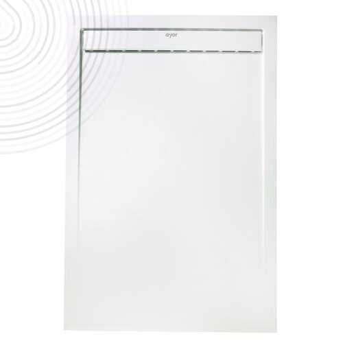 Receveur RUNA - Découpable - 70x100cm - Résine - Blanc - Extra-plat- Bonde