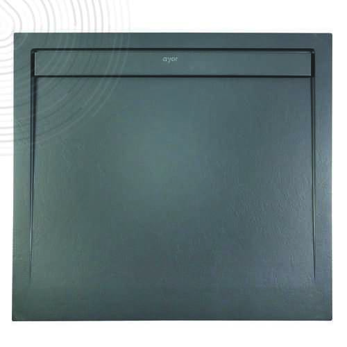 Receveur RUNA - Découpable - 80x80cm - Résine - Anthracite - Extra-plat- Bonde