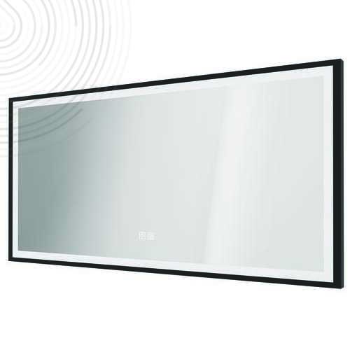 Miroir Éclairant SEVILLE - Cadre Aluminium Noir - 120 x 60 cm