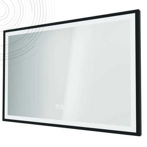 Miroir Éclairant SEVILLE - Cadre Aluminium Noir - 90 x 60 cm