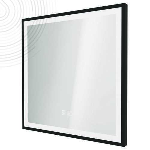 Miroir Éclairant SEVILLE - Cadre Aluminium Noir - 60 x 60 cm