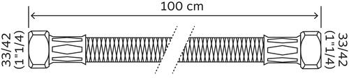 Flexible FF1''1/4 acier galvanisé L = 1000MM chauffage